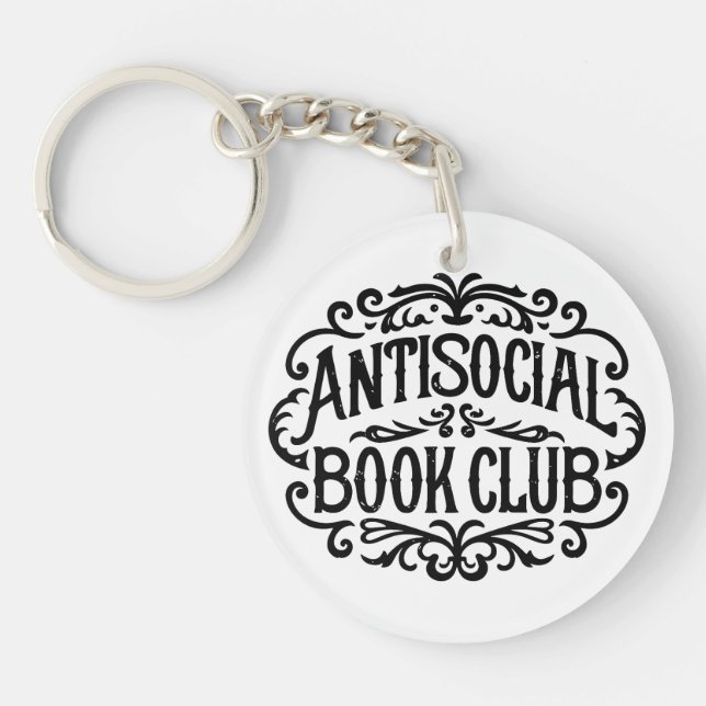 Porte-clefs Lecteur introverti du club de livre antisocial (Devant)