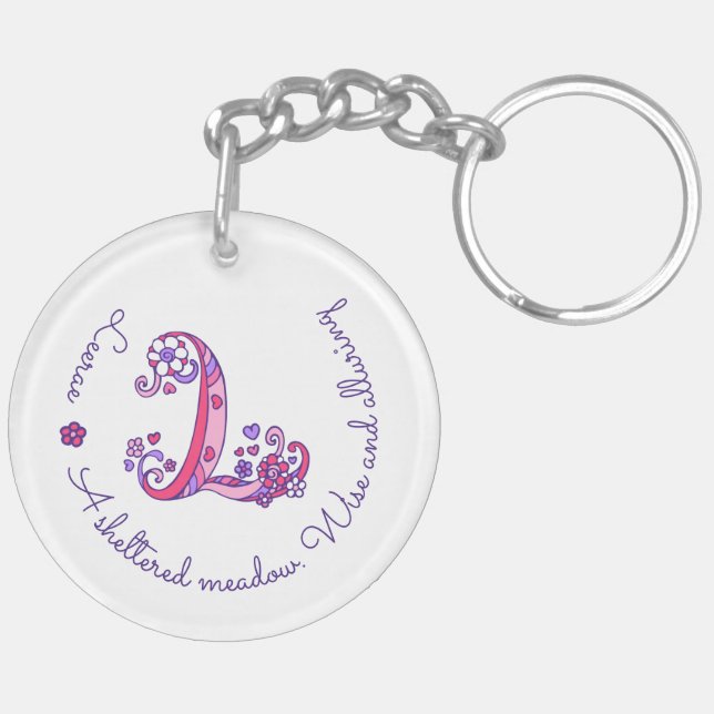 Porte-clefs Leerae monogramme L nom et signification du clavie (Dos gauche)
