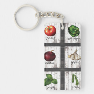 Porte-clefs Légumes & Herbes Cuisine Moderne Rustique Nourritu