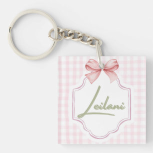Porte-clefs Leilani personnalisée bébé fille En vichy