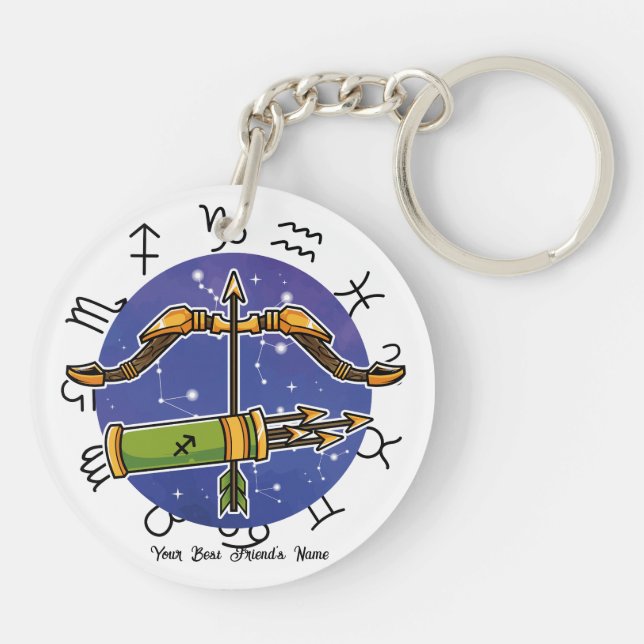 Porte-clefs Leo Sagittarius Acrylic Keychain (Dos)