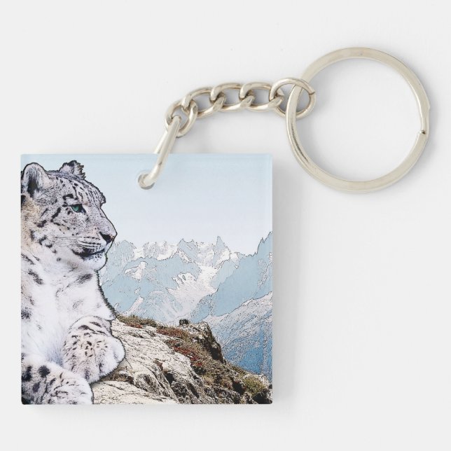 Porte-clefs Léopard de neige (Dos)