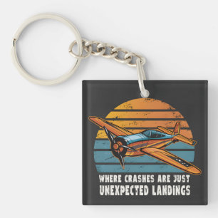 Porte-clefs Les accidents sont des atterrissages inattendus Dr