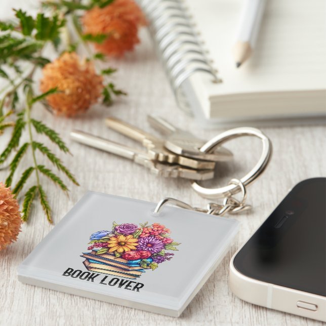 Porte-clefs Les amateurs de livres mignons (Devant Droit)