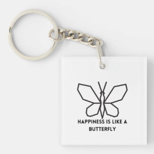 Porte-clefs Les Amateurs De Papillons : Le Bonheur Est Comme U