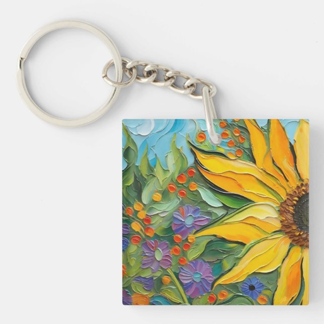 Porte-clefs Les beaux-arts Tournesol, Holly Willner art (Devant)