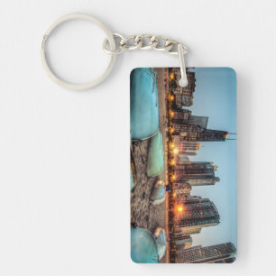 Porte-clefs Les canoës sur la rue de chêne échouent après
