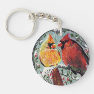 Porte-clefs Les cardinaux en porte - clé amoureux