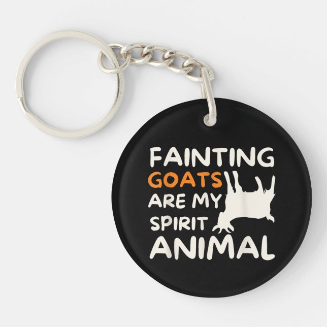 Porte-clefs Les chèvres qui s'évanouissent sont mon animal spi (Devant)