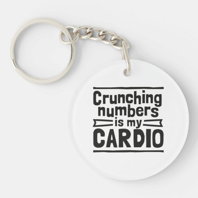 Porte-clefs Les Chiffres De Crunching Est Mon Cardio (Devant)