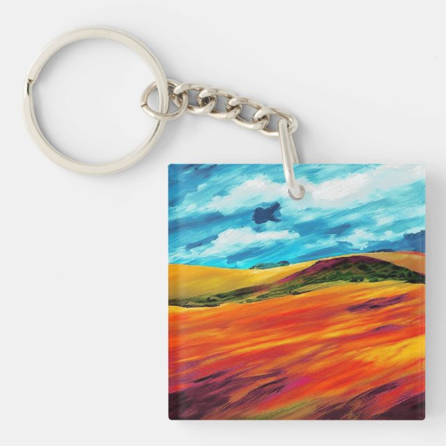 Porte-clefs Les collines rouges jaunes (Devant)