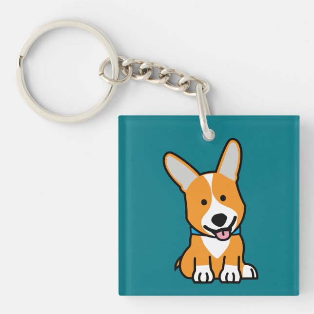 Porte-clefs Les Corgis de corgi poursuivent le Pembroke (Devant)