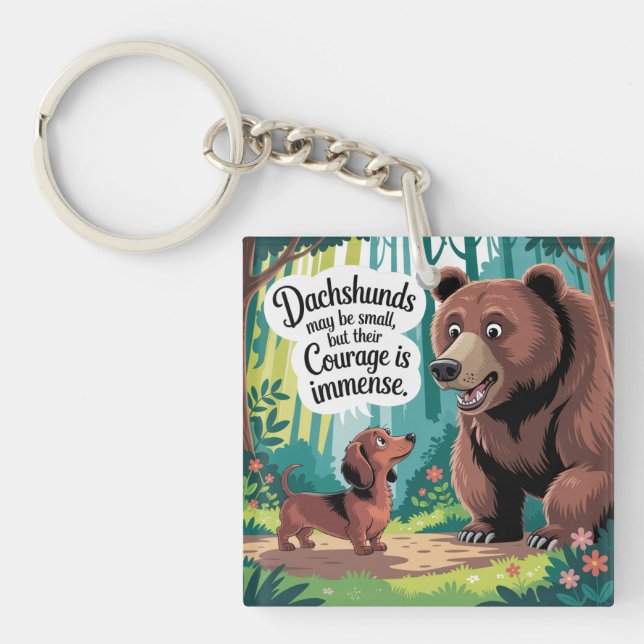 Porte-clefs Les Dachshunds peuvent être petits (Devant)