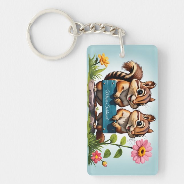 Porte-clefs Les écureuils envoient le bonjour (Devant)