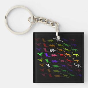 Porte-clefs Les enfants nouveauté arc-en-ciel coloré joli dino