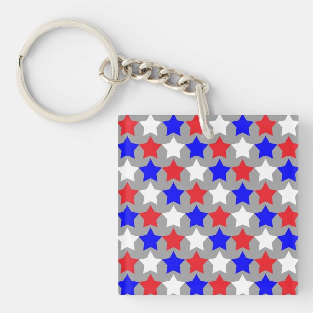 Porte-clefs Les étoiles rouges, blanches et bleues sont porte  (Devant)