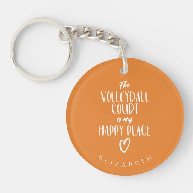 Porte-clefs les filles volleyball ma joyeux typographie du lie (Devant)