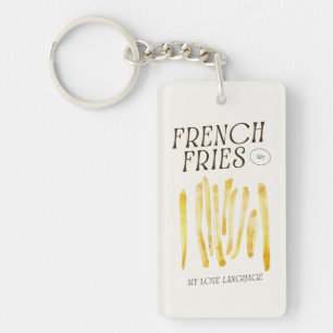 Porte-clefs Les Fries françaises sont mon amour Langue Acryliq