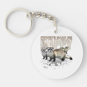Porte-clefs Les Furets Mignons Me Rendent Heureux Amoureux des