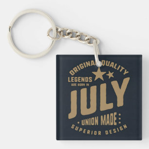 Porte-clefs Les légendes naissent en juillet Qualité originale