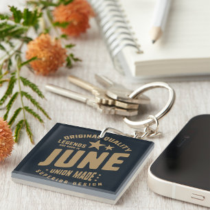 Porte-clefs Les légendes naissent en juin Qualité originale