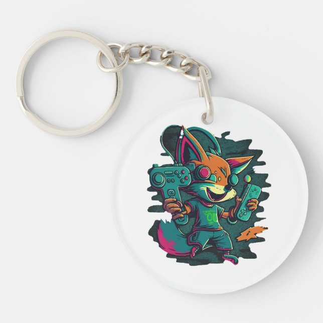 Porte-clefs Les loups jouent à des jeux (Devant)