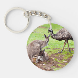 Porte-clefs "Les Pals improbables : l'amitié Kangaroo et Emu"