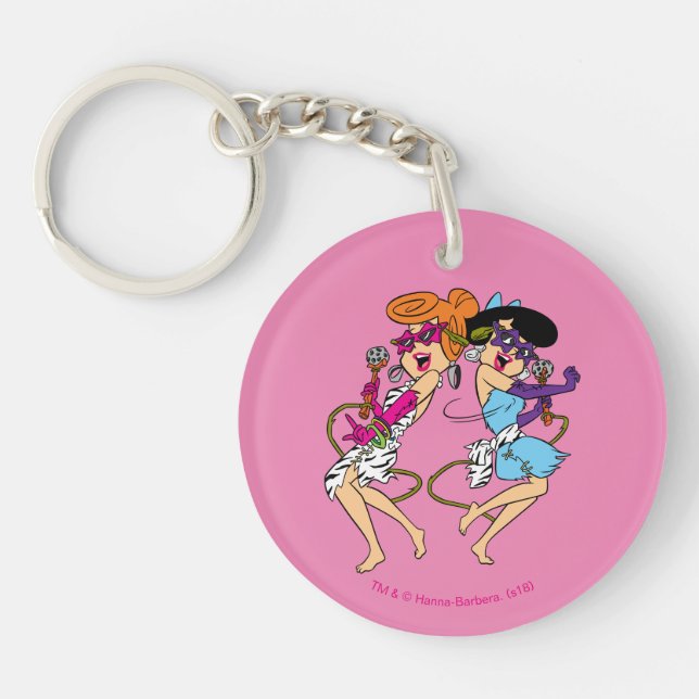 Porte-clefs Les Pierrafeu | Wilma & Betty Rock Stars (Devant)
