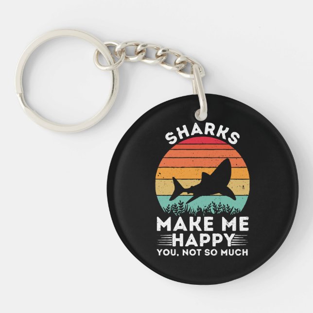 Porte-clefs Les requins me rendent heureux, vous pas tant que  (Devant)