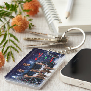 Porte-clefs Les sapins de Noël lumineux de SlipperyJoe deux mu