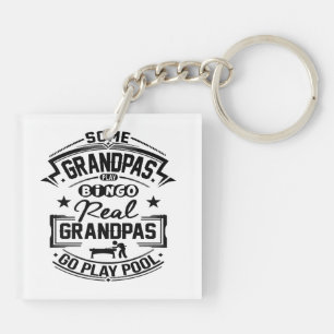 Porte-clefs Les vrais grand-papas vont piscine de jeu