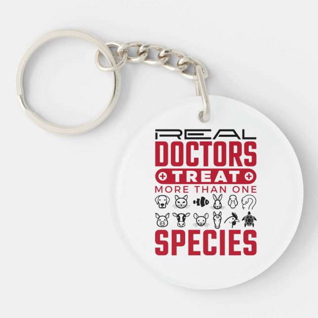 Porte-clefs Les vrais médecins traitent plus d'une espèce Vété (Devant)