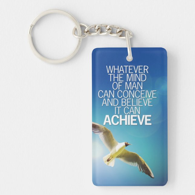 Porte-clefs L'esprit peut réaliser la citation de motivation (Devant)