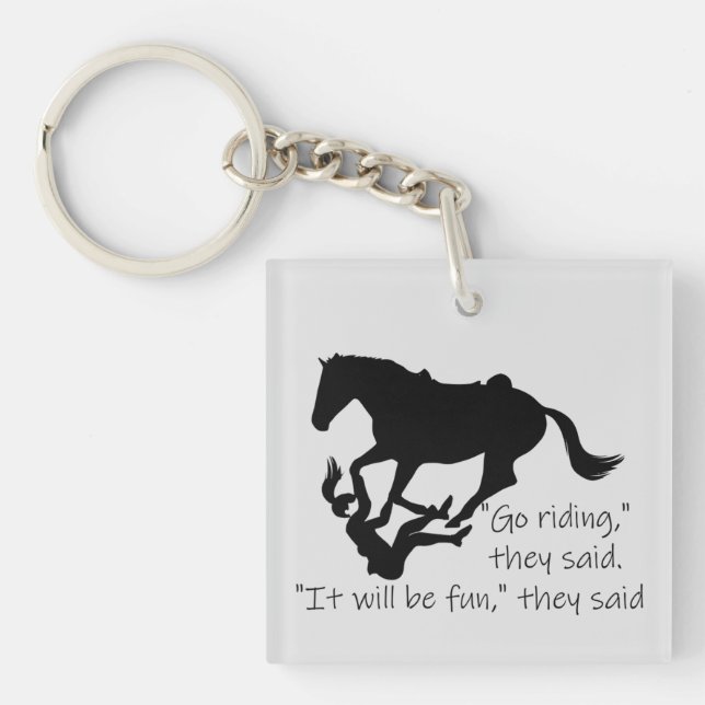 Porte-clefs Let's Go Riding Horses Funny (Devant)