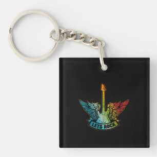 Porte-clefs Let's Rock Legend Rock and Roll Music Guitar