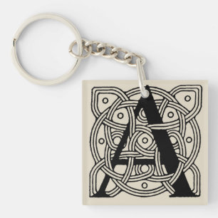 Porte-clefs Lettre A Monogramme Impression de nœud celtique vi