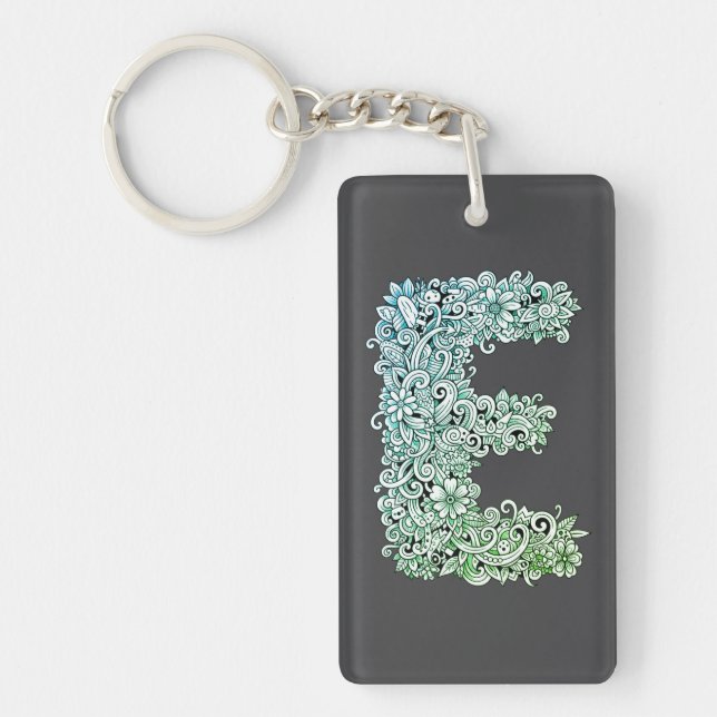 Porte-clefs Lettre décorative «E» (Devant)