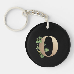 Porte-clefs LETTRE D'OR MONOGRAPHIQUE BOtanique Élégante O