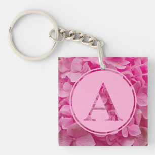 Porte-clefs LETTRE Florale rose A ET XO