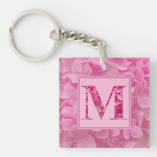 Porte-clefs LETTRE Florale rose LETTRE "M" Porte - clé acryliq