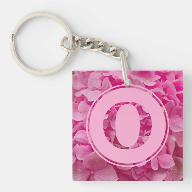Porte-clefs LETTRE Florale rose "O" ET XO (Devant)