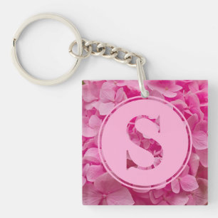 Porte-clefs LETTRE Florale rose "S" ET XO