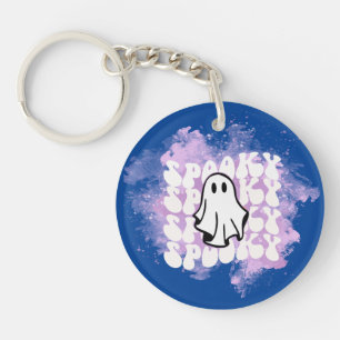 Porte-clefs LETTRE Halloween éffrayante Imprimer Tôle blanche 