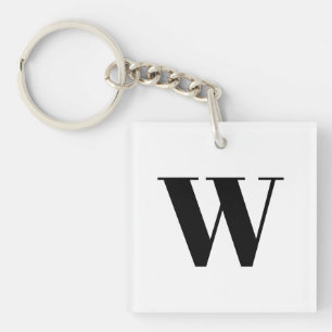 Porte-clefs Lettre initiale de monogramme noir