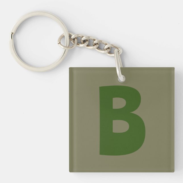 Porte-clefs LETTRE INITIALE Élégante MONOGRAPHIQUE VERT (Devant)