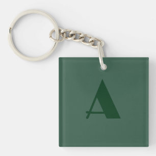 Porte-clefs LETTRE INITIALE MONOGRAPHIQUE Personnalisée Vert c