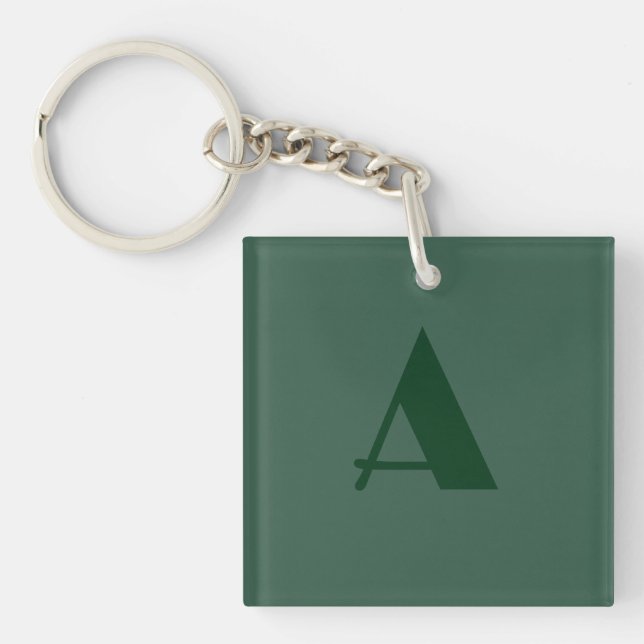 Porte-clefs LETTRE INITIALE MONOGRAPHIQUE Personnalisée Vert c (Devant)