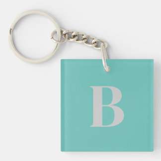 PORTE-CLEFS LETTRE INITIALE TURQUOISE CLAIRE UNIQUE