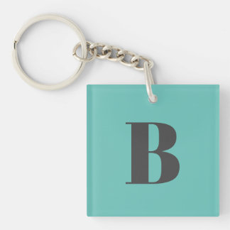 PORTE-CLEFS LETTRE INITIALE TURQUOISE CLAIRE UNIQUE