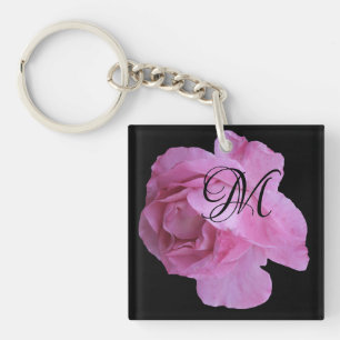 Porte-clefs Lettre M monogramme personnalisable rose tendance